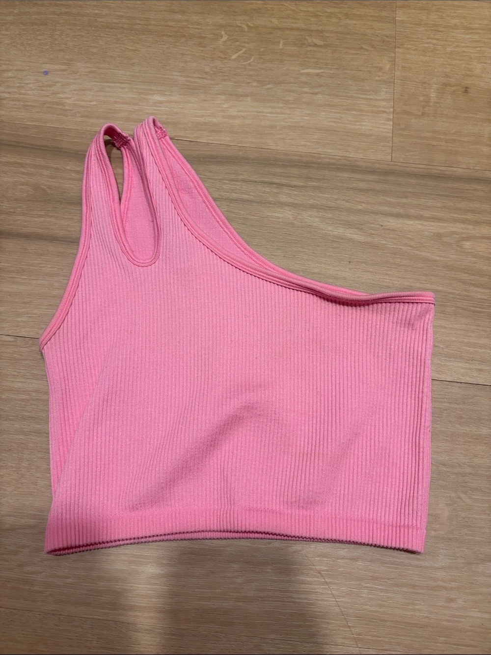 aerie One-Shoulder Ribbed Crop Top - Pink
